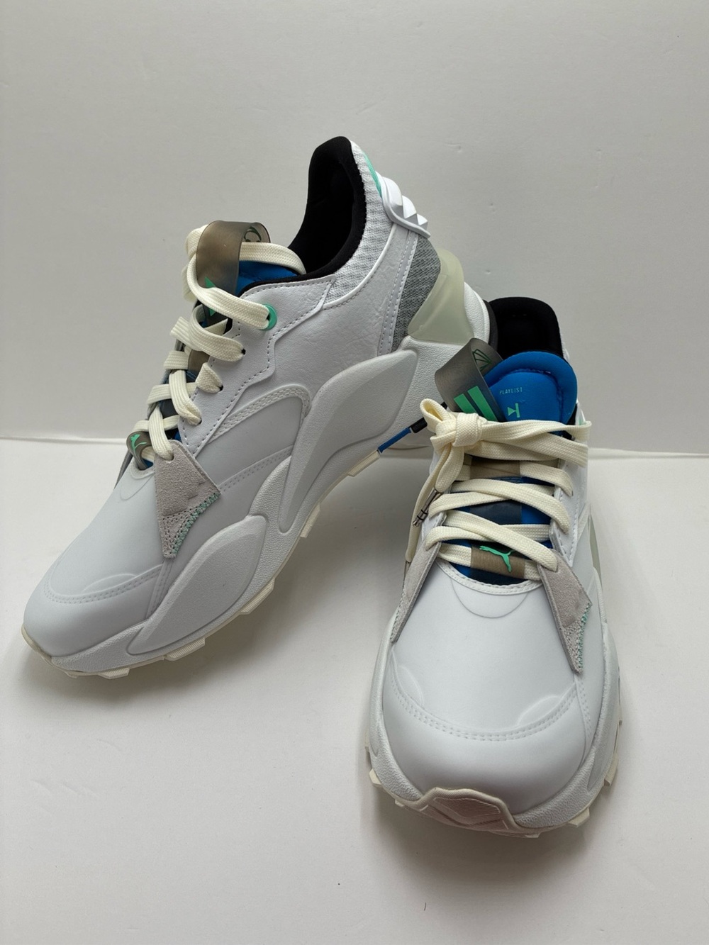 Puma RS-XL Playlist Lace Up Sneakers White Ultra Blue size 11 New in box